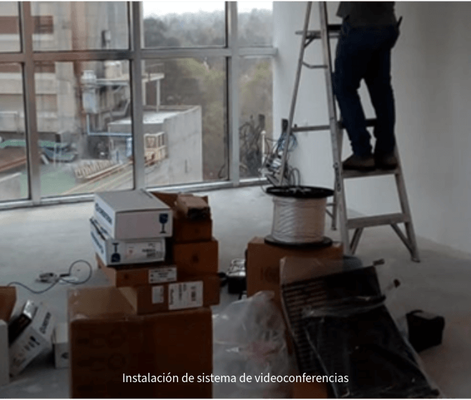 instalación sala de videoconferencias